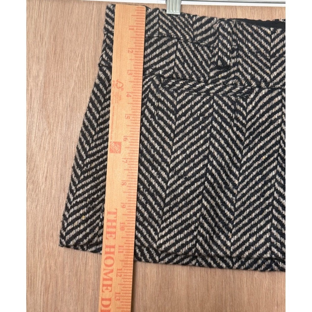 Free People Mille-fleurs Wool Blend Black Herringbone Micro Skirt Size 8 NEW - Picture 8 of 9